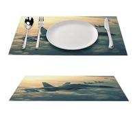 Tovagliette americane con aerei da combattimento, 4 pezzi, in PVC, lavabili, resistenti al calore, antiscivolo, set di tovagliette impermeabili per tavolo da pranzo interno ed esterno, cucina, feste