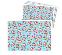 Tovagliette Americane in Carta Monouso - Modello Torta | Tovagliette Sottopiatto per Compleanno, Bar, Colazioni, Eventi, Feste ed Uso Quotidiano | 29,7 x 42 cm (Azzurro)