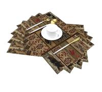 Tovagliette americane in PVC intrecciato con motivo a quadri, motivo rustico, cabina selvaggia, alce, cervo, orso, tovagliette antimacchia, resistenti al calore e all'olio, decorazioni per il tavolo d