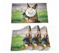 Tovagliette Americane Lavabili Plastica,Pastore tedesco Close up Foto di un giovane cane,Tovagliette Non-scivolose Resistenti al calore, Set da 4 Tovagliette per Tavolo da Cucina 30x45 cm