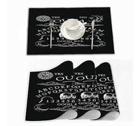 Tovagliette Americane Lavabili Plastica,Sfondo Demone Ouija,Tovagliette Non-scivolose Resistenti al calore, Set da 4 Tovagliette per Tavolo da Cucina 30x45 cm