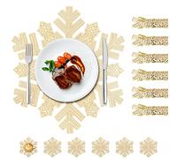 Tovagliette Colazione Oro all'Americana Lavabili Set di 6 Tovagliette PVCresistenti al calore,sporco e lavabili, ideali per la cucina e la tavola 38x38cm