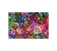 Tovagliette colorate con stampa di stelle arcobaleno resistenti al calore, 30,5 x 45,7 cm, 6 pezzi, perfette per pasti in famiglia e tavoli per eventi