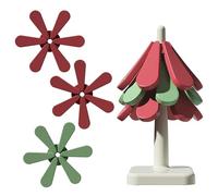 Tovagliette creative in silicone con set di base, tovaglietta a forma di albero di Natale, semplice kit di sottobicchieri natalizi, tappetino pieghevole per teiera, tappetino artistico per piante, per