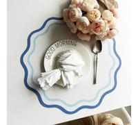 Tovagliette da pranzo in pelle resistente al calore, progettate per cucine e ristoranti, offrono protezione da calore, graffi e fuoriuscite migliorando l'estetica dello spazio da pranzo (blu)