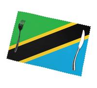Tovagliette da tavola con bandiera della Tanzania (set di 6) 30,5 x 45,7 cm, adatte per feste, decorazioni per ristoranti, banchetti festivi.