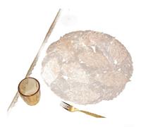 Tovagliette decorative in PVC resistenti al calore e all'olio, pratiche tovagliette per proteggere le superfici in vari ambienti da pranzo (oro)