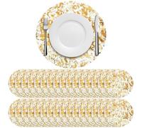 Tovagliette dorate 50 pezzi da 13 pollici tovagliette rotonde usa e getta tovagliette decorative in poliestere per decorazioni per feste tovagliette per ristoranti e hotel tovagliette tovagliette tova