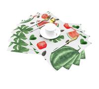 Tovagliette in PVC lavabili, set da 4 pezzi, antiscivolo, resistenti al calore, motivo con scarabocchio di anguria ad, tovagliette decorative per ristoranti, tovagliette per interni ed este