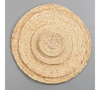 Tovagliette intrecciate, 11-36cm Round/Ellipse Woven Placemats Natural Corn Husk/Water Hyacinth Placemats(Corn Husk,34cm)