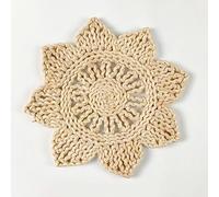 Tovagliette intrecciate, 30/33cm Flower shaped Woven Placemats, Natural Placemats, Straw Braided Rattan Placemats(Flower3,33cm)