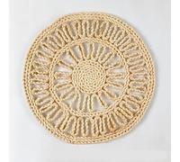 Tovagliette intrecciate, 30/33cm Flower shaped Woven Placemats, Natural Placemats, Straw Braided Rattan Placemats(Flower,30cm)