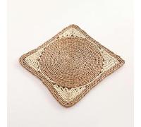 Tovagliette intrecciate, 30-40 * 30cm Round/Elliptic/Flower Shaped Woven Placemats,Natural Water Hyacinth/Corn Husk Place mats(Natural14,30 * 30CM)