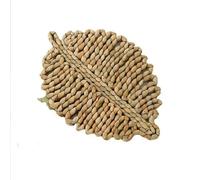 Tovagliette intrecciate, 50 * 33/25 * 16cm Leaf shaped Woven Placemats, Natural Placemats, Straw Braided Rattan Placemats(Natural2 25 * 16cm)