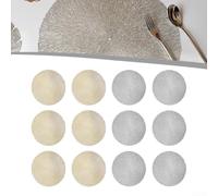Tovagliette isolate in PVC, 6 pezzi, tovagliette circolari per ristoranti e casa, design elegante per l'uso quotidiano (argento)