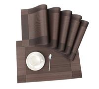 Tovagliette,Lavabile Tabella Posto per La cena Mats Protector Decorazione set 6 Non-scivolose Resistenti al calore Tovagliette per il Ristorante Home (Grigio / Marrone)