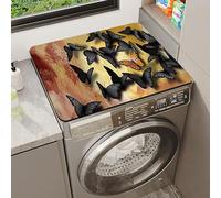 Tovagliette Lavabili Farfalla Nera Copri Lavatrice Per Interno Per Top - Antiscivolo Tappetino Lavatrice - Tappeto Assorbente In Diatomee Per Tovagliette, Cucine, Bagni35*45Cm