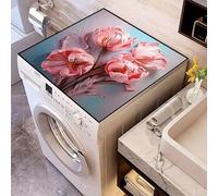 Tovagliette Lavabili Fiori Rosa Copri Lavatrice Per Interno Per Top - Antiscivolo Tappetino Lavatrice - Tappeto Assorbente In Diatomee Per Tovagliette, Cucine, Bagni35*45Cm