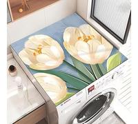 Tovagliette Lavabili Pittura A Olio Di Fiori Copri Lavatrice Per Interno Per Top - Antiscivolo Tappetino Lavatrice - Tappeto Assorbente In Diatomee Per Tovagliette, Cucine, Bagni35*45Cm