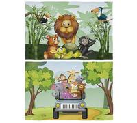 Tovagliette Merenda Scuola Bambini - 2xTovaglietta Giungla Bambino 30x45 cm - Tovaglietta in Tessuto da Scrivania