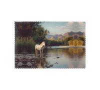 Tovagliette per tavolo da pranzo Set di 6 30,5 x 45,7 cm HHGFASD Horses by the River Pattern per hotel Family Banquet