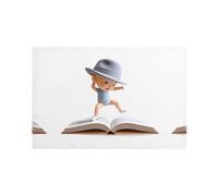 Tovagliette per tavolo da pranzo Set di 6 30,5 x 45,7 cm HHGFASD Il ragazzo nel libro Modello per hotel Banchetto Famiglia