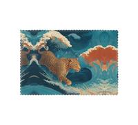 Tovagliette per tavolo da pranzo Set di 6 30,5 x 45,7 cm VVXBHGR Leopard tra le onde Stampe per hotel e banchetti di famiglia
