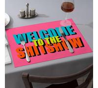 Tovagliette primaverili Welcome To The Shitshow: A Bold Statement Tovagliette da pranzo Tovagliette pasquali decorazioni per la tavola (6 pezzi)