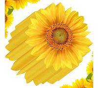 Tovagliette rettangolari in carta con girasole, 30 x 40 cm, rettangolari, con fiori di sole, tovagliette usa e getta, in legno, per matrimoni, feste e matrimoni, 100 pezzi
