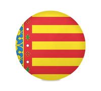 Tovagliette rotonde natalizie, antiscivolo, lavabili e resistenti al calore, graziose tovagliette da pranzo, decorazione da tavolo con bandiera della Comunità Valenciana, 39 cm, 1 pezzo