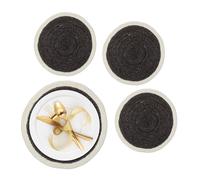 Relaxdays Tovagliette Sottopiatto in Seagrass, Set da 4, Ø 37cm, Placemat Americane da Tavolo, Sottopentola, Nero Bianco, Fibra vegetale