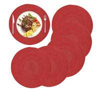 Tovagliette Tovaglia Rotonda Cotone Tappetini da Pranzo in Tessuto Resistente al Calore 36cm Antiscivolo Placemats Decorazioni per Matrimoni Eventi Festa Feste (Set di 6)