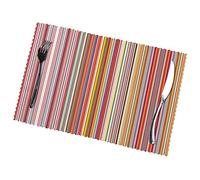 Tovagliette Tovagliette Set di 6 tovagliette a righe colorate, lavabili for la decorazione del tavolo da pranzo della cucina