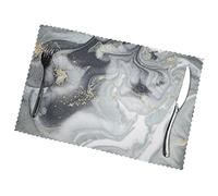 Tovagliette Tovagliette Set di 6 tovagliette all' a righe in marmo grigio, lavabili for la decorazione del tavolo da pranzo della cucina