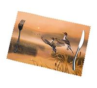 Tovagliette Tovagliette Set di 6 tovagliette all' con motivo a anatra dipinto a olio, lavabili for la decorazione del tavolo da pranzo della cucina