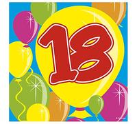 Tovaglioli 18 anni con palloncini 25 x 25 cm - 20 pezzi