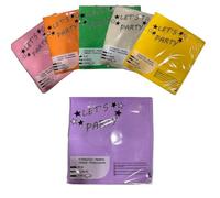 Tovaglioli 2 Veli Colorati Let's Party Punta a Punta 33x33cm, 40 Pezzi, per Eventi, Compleanni, Battesimo, Comunione (Lilla)