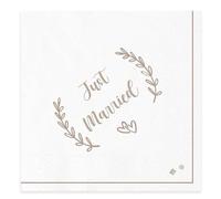 Tovaglioli 33x33 cm Just Married Kraft conf da 20 pezzi