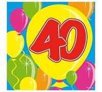 Tovaglioli 40 anni con palloncini 25 x 25 cm - 20 pezzi
