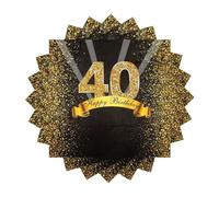 Tovaglioli 40 compleanno, 36pcs tovaglioli buon compleanno, 3 veli tovaglioli compleanno 40 donne uomini decorazione tavolo compleanno tovaglioli di carta 33x33cm nero oro decorazione festa