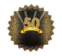 Tovaglioli 50 compleanno, 36pcs tovaglioli buon compleanno, tovaglioli 3 veli compleanno 50 donna uomo decorazione tavola compleanno tovaglioli di carta 33x33cm nero oro decorazione festa