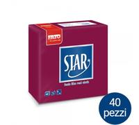 Tovaglioli Bordeaux 38x38 cm 2 Veli Soffice 40 pezzi - Confezione 30 Pacchi