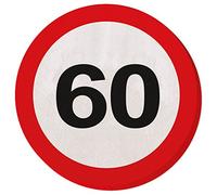 Tovaglioli con segnale stradale 60 anni - 20 pezzi