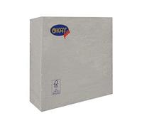 50 Tovaglioli di carta ovatta colorati 2 veli 33x33 Okay argento