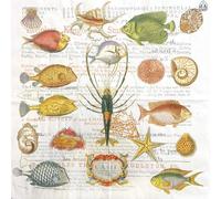 Tovaglioli di carta colorati, 20 conte di tovaglioli Shabby Chic per matrimonio, cena, festa del tè e doccia, Marine Organism