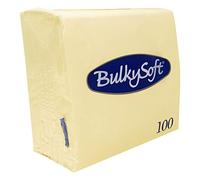 Tovaglioli di carta morbidi 33 x 33 cm, 2 veli BulkySoft tinta unita (crema latticello)