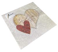Tovaglioli di carta per il pranzo delle feste, circa 33 x 33 cm, per ogni occasione, per matrimoni, cuori, San Valentino, I Love You