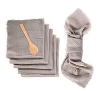 Tovaglioli di lino 6pack, 100% Cotone Tovaglioli con Frangia, Tovaglioli da Tavola Cotone 42 x 42 cm per Decorazione da Tavolo, Matrimonio, Cena, Caffè, Ristorante