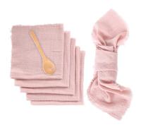 Tovaglioli di lino 6pack, 100% Cotone Tovaglioli con Frangia, Tovaglioli da Tavola Cotone 42 x 42 cm per Decorazione da Tavolo, Matrimonio, Cena, Caffè, Ristorante