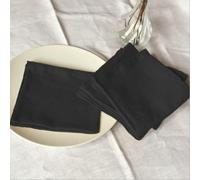 Tovaglioli di lino Ristorante Cena Stoffa tinta unita Tovagliolo da tavola classico in puro lino per la casa-Nero 40x40 cmx4 pezzi